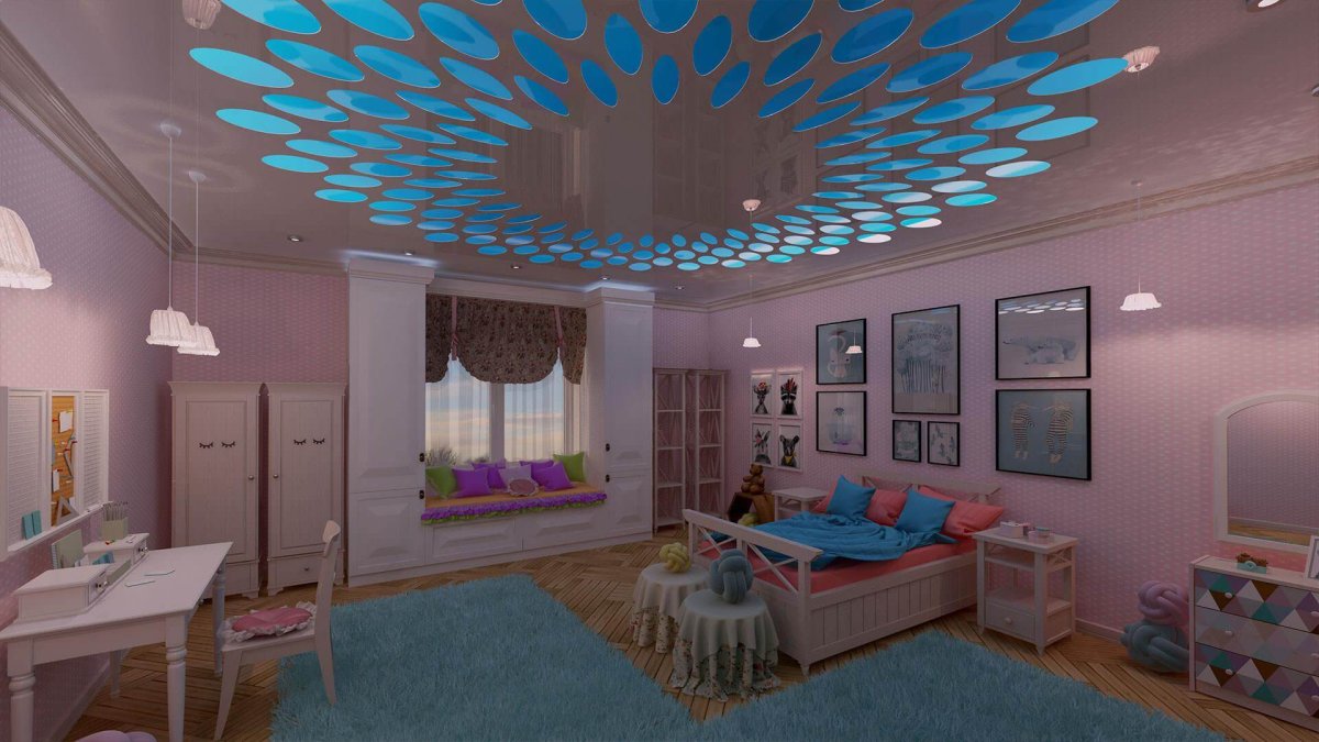 Натяжной потолок в детской