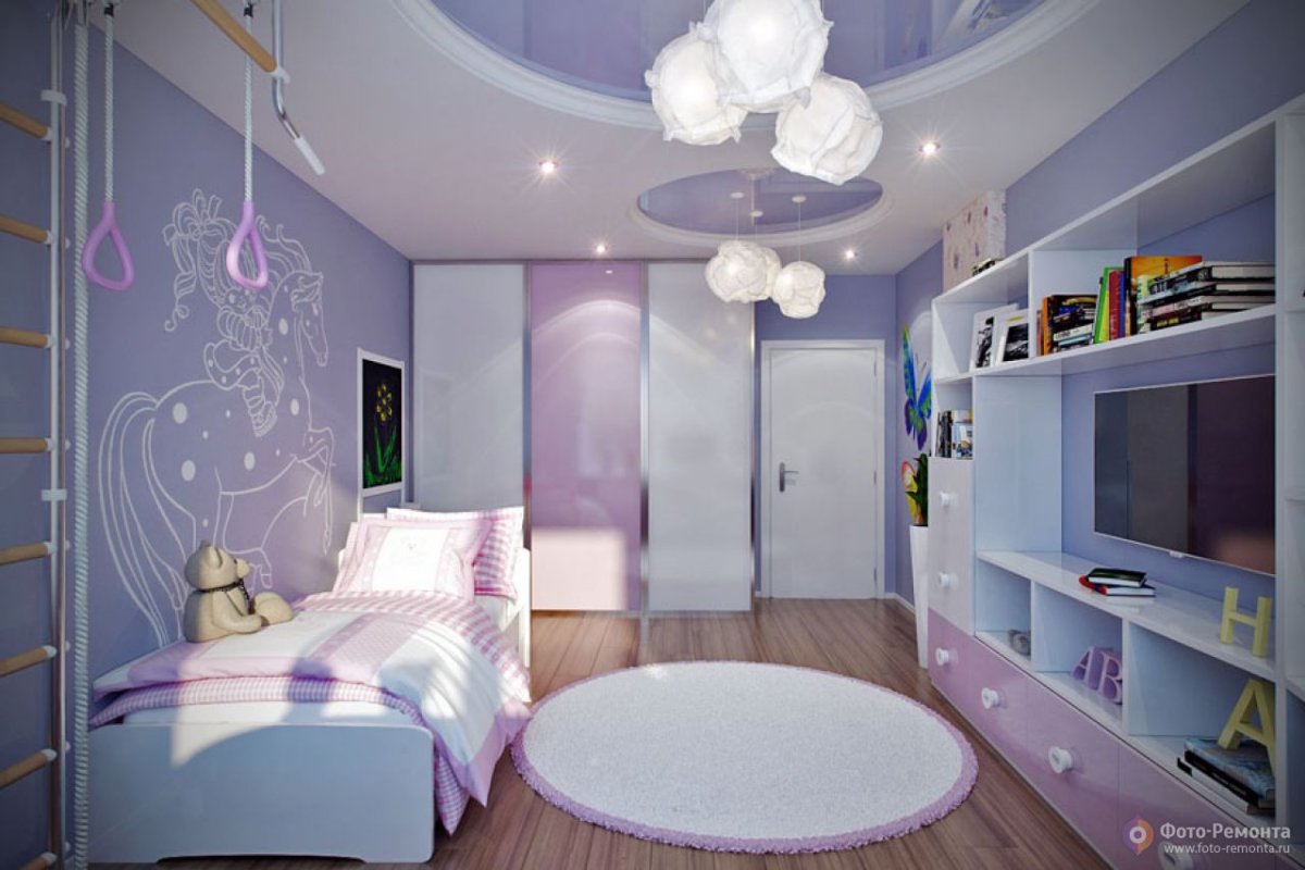 Потолок в комнату для девочки