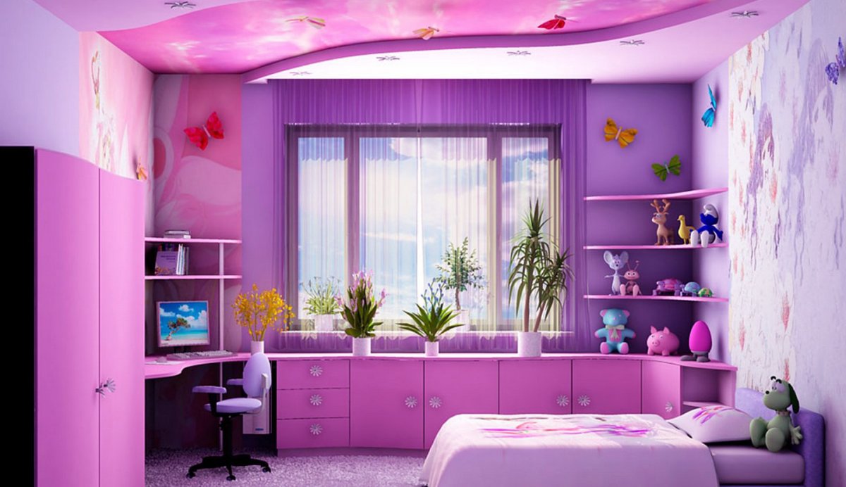 Натяжной потолок в детской