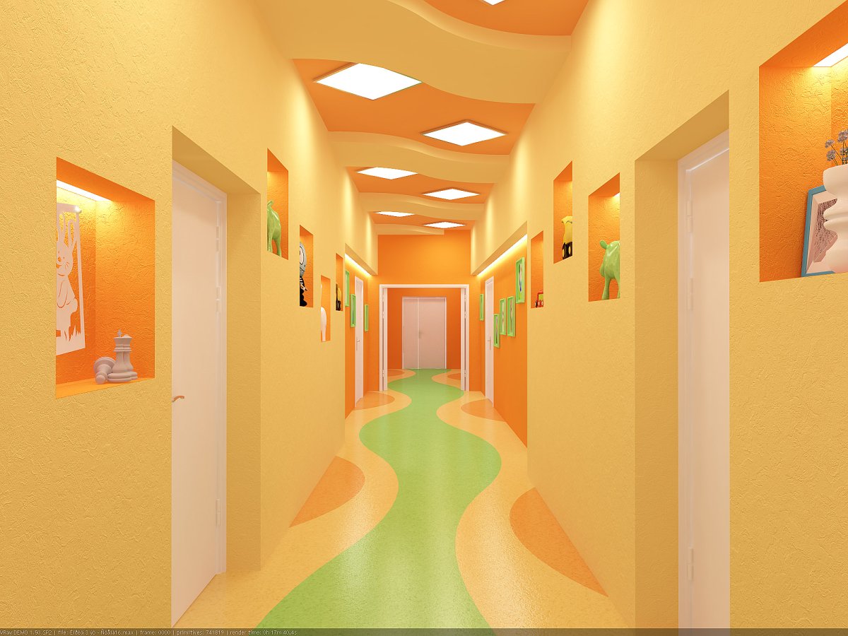 Интерьер коридора в детском саду