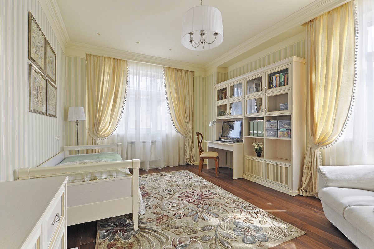 Зонирование комнаты в классическом стиле