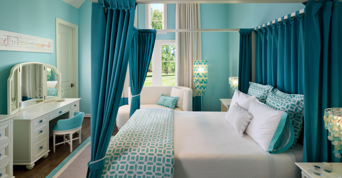 Детская комната в бирюзовом цвете