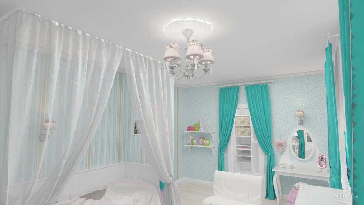 Детская в стиле Прованс бирюза