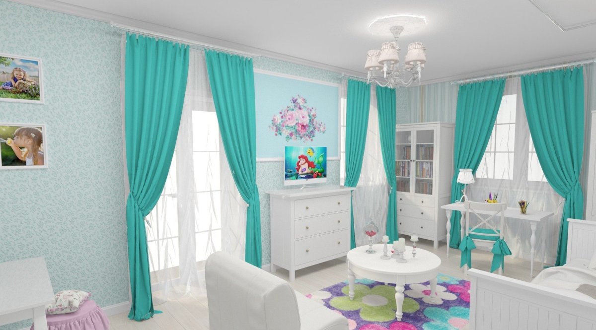 Детская в бирюзовом цвете