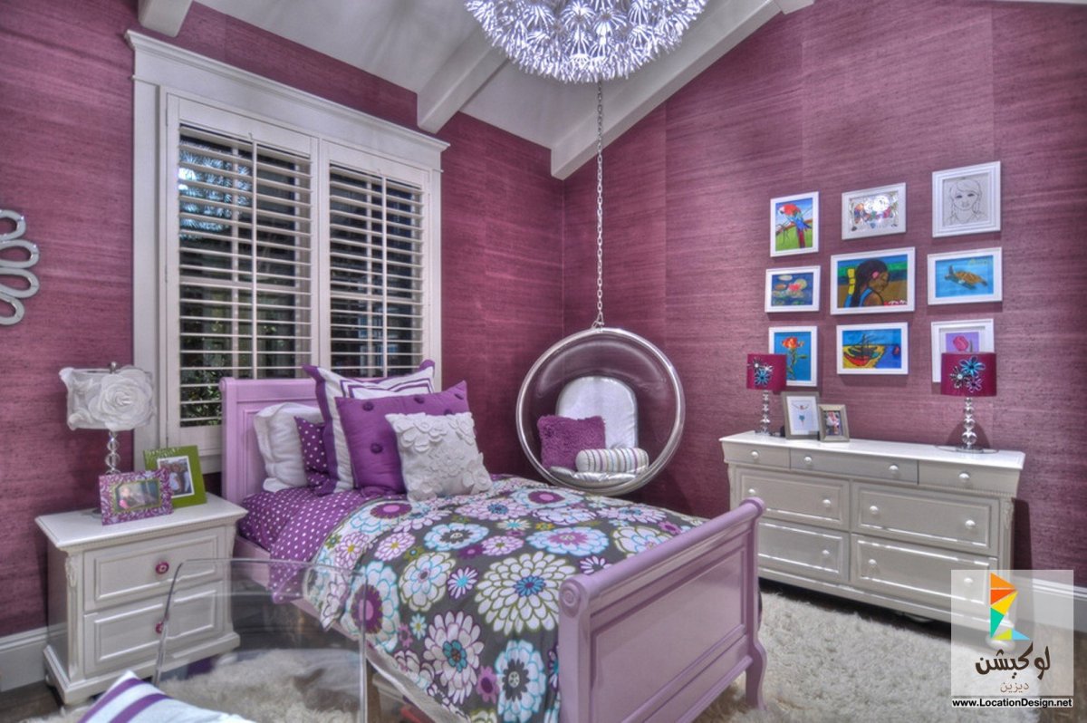 Спальня для девочки в фиолетовых тонах