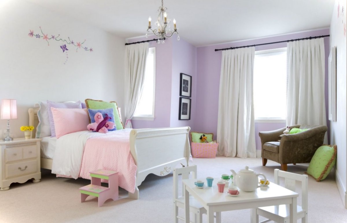 Лавандовый цвет в интерьере детской