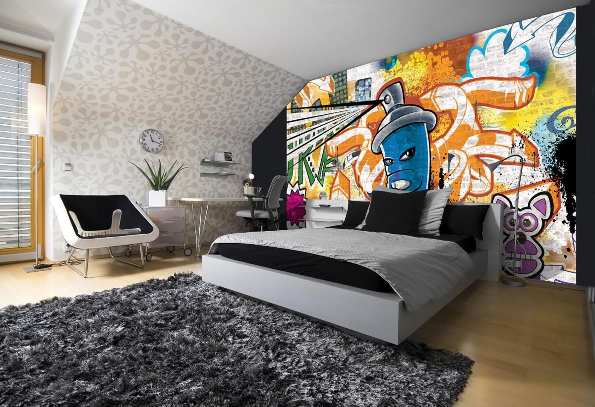 Обои в комнату подростка граффити текстура