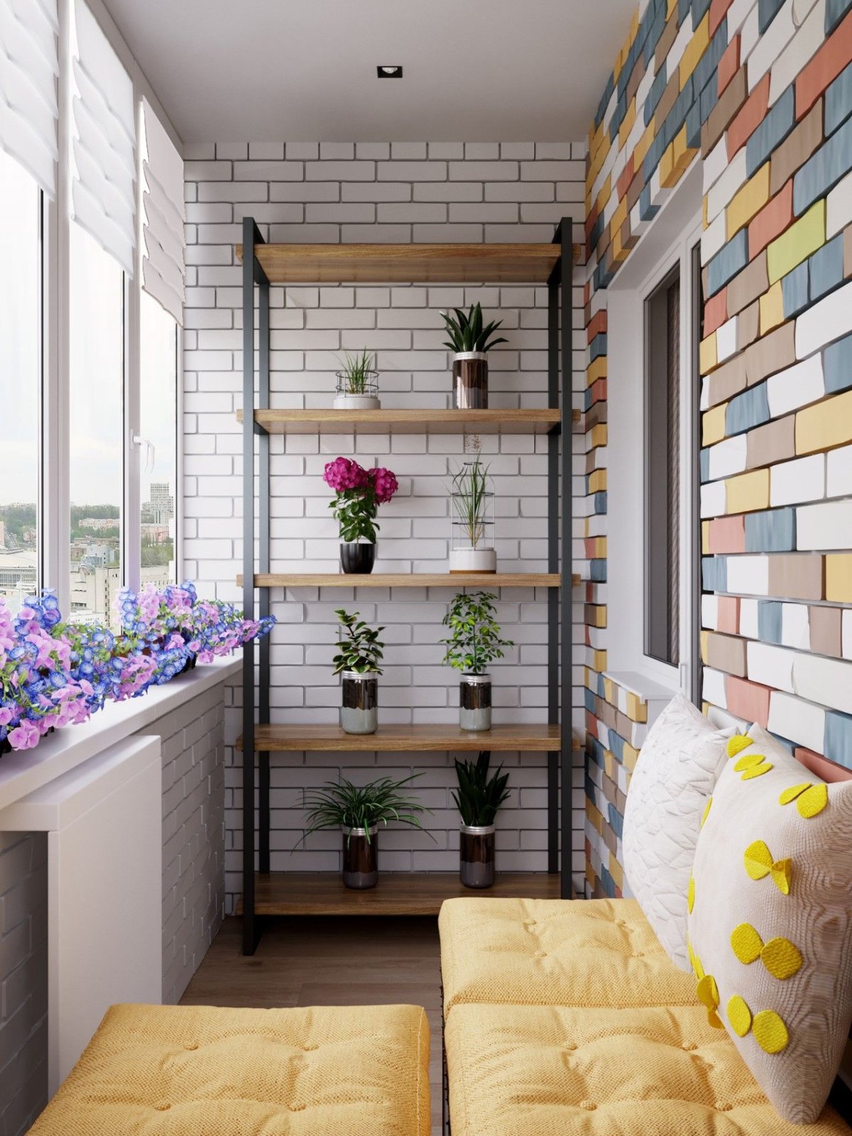 Полочки для цветов на балконе