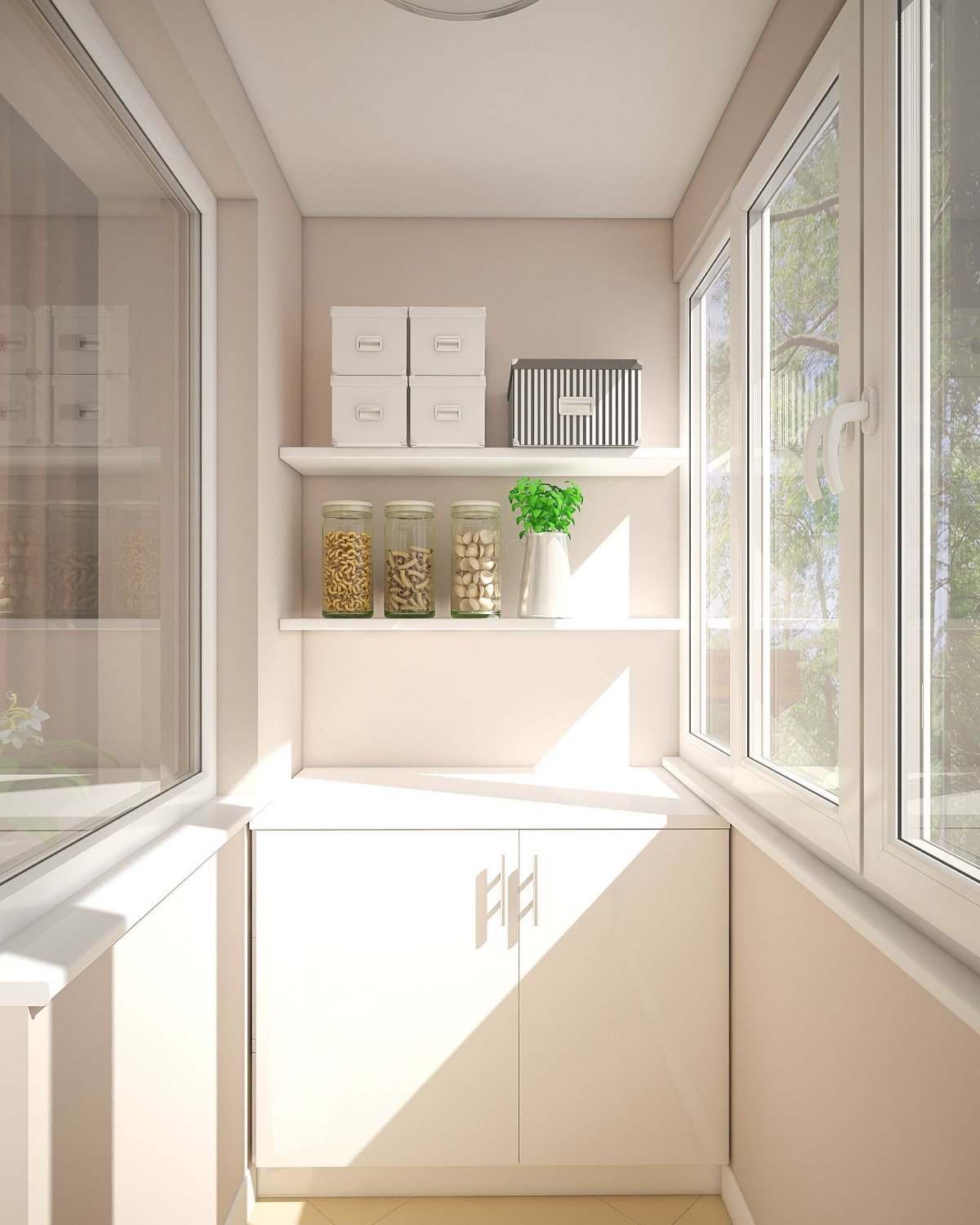 Кухня на лоджии в студии