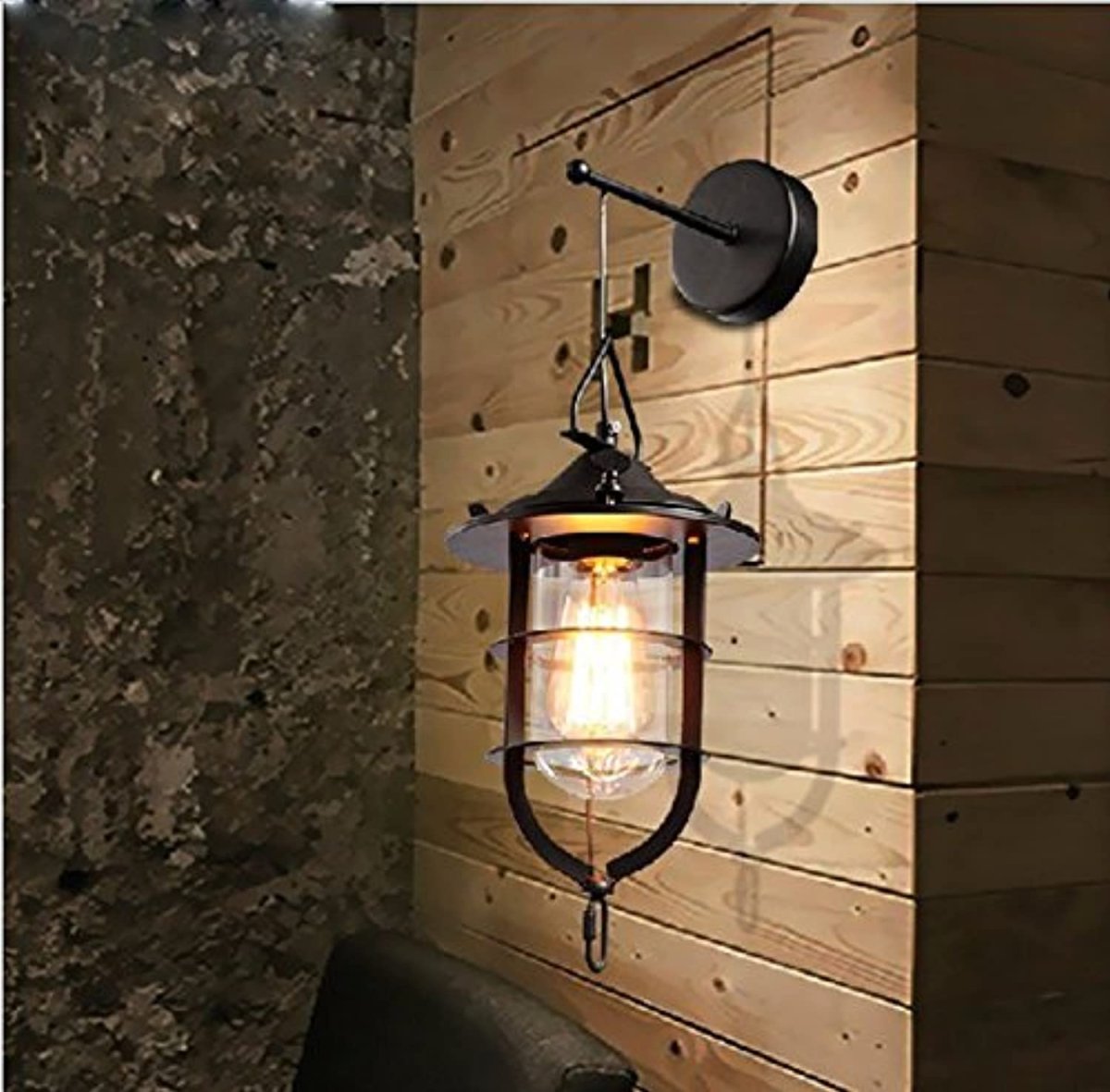 Бра лофт черный металл