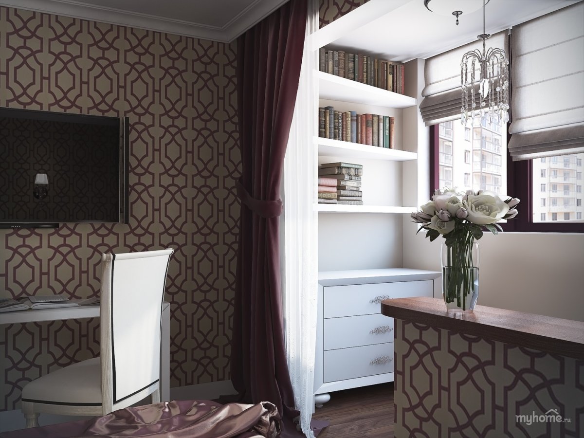 Интерьер присоединенного балкона