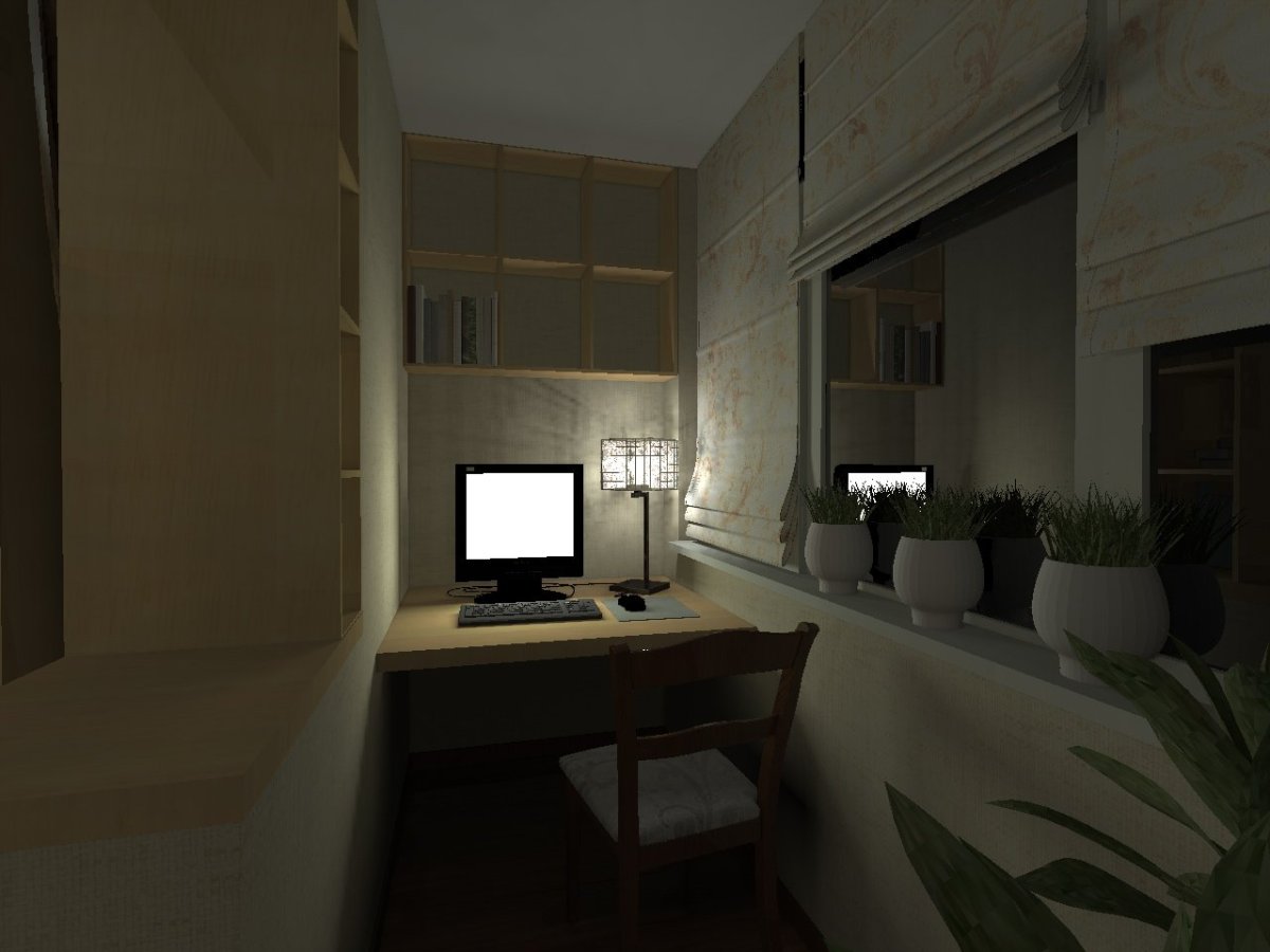 Интерьер лоджии совмещенной с комнатой