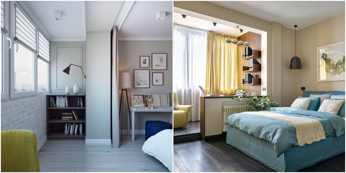 Спальня Объединенная с балконом