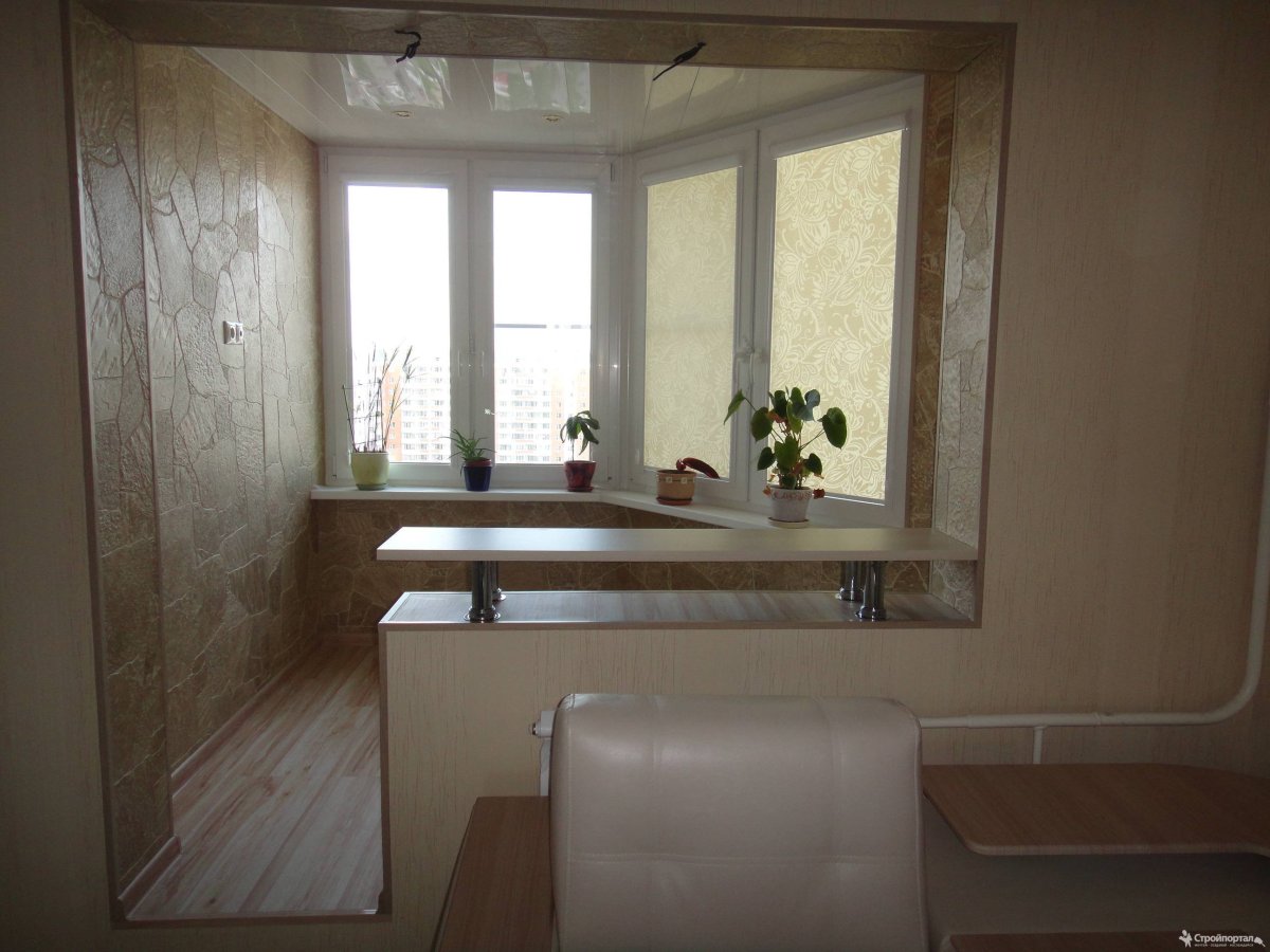 Отделка совмещенного балкона