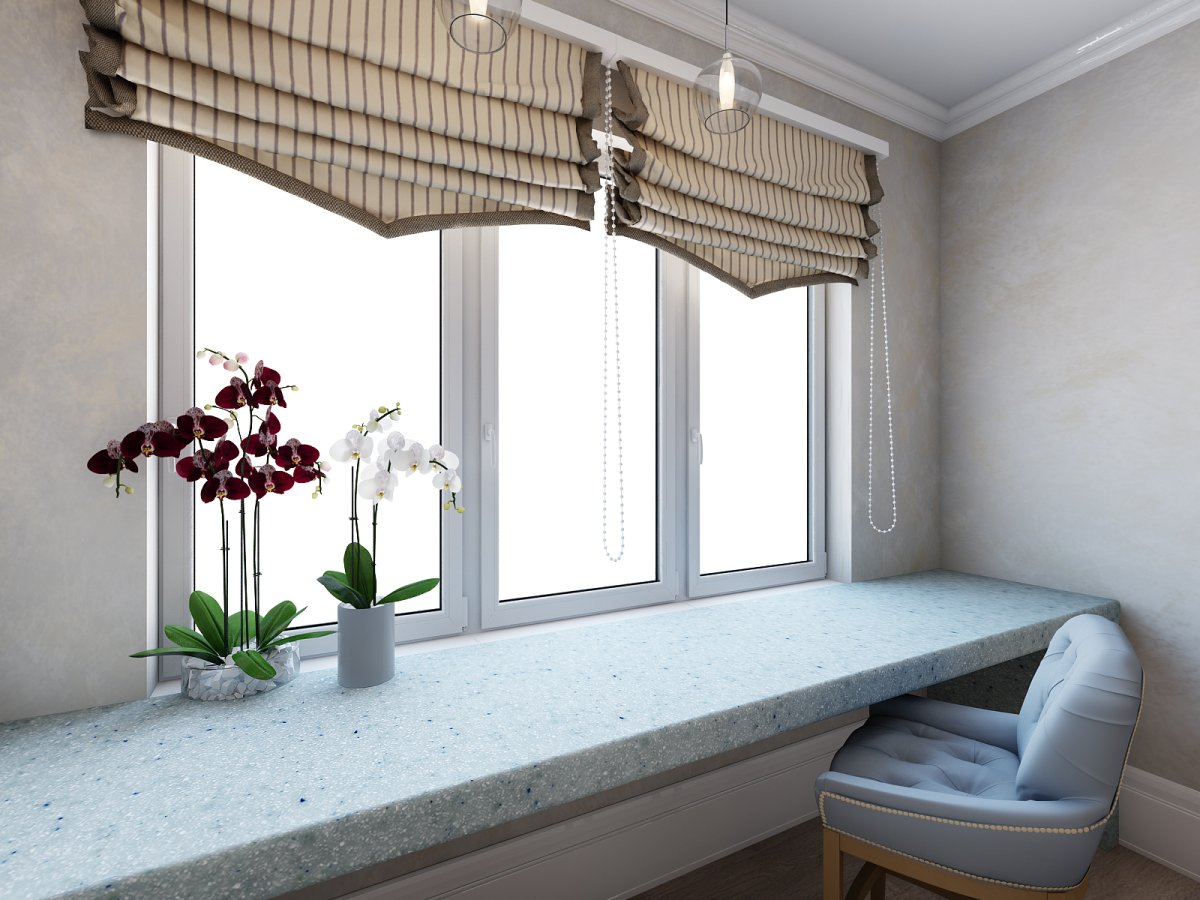 Шкаф под подоконником на балконе