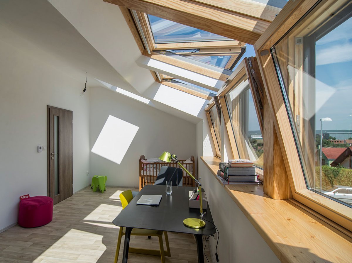 Окна в пол на мансарде