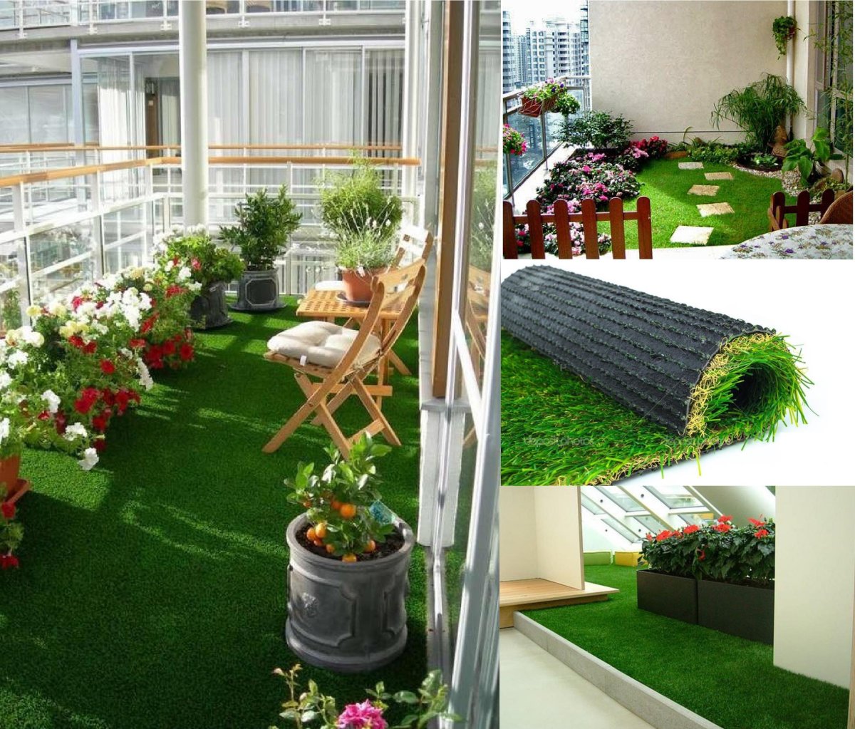 Искусственная трава на балконе