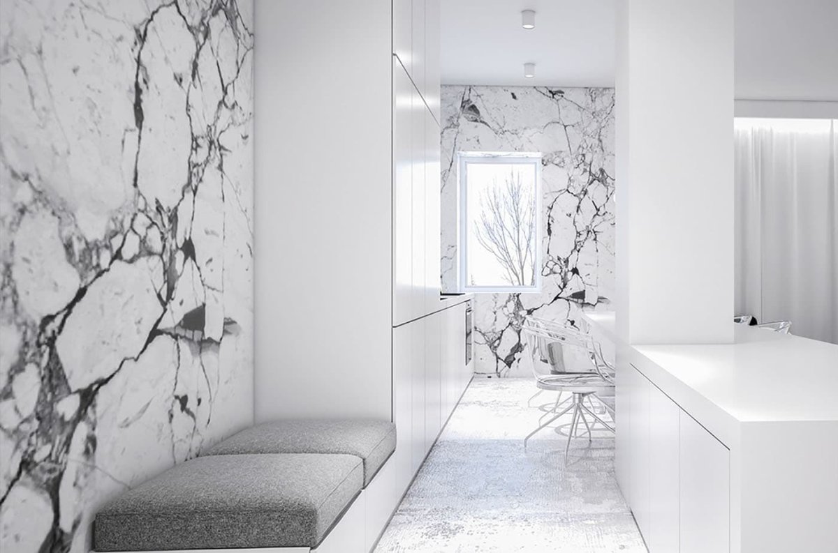 Ванная с мраморной плиткой