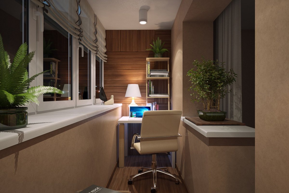 Рабочий кабинет на лоджии