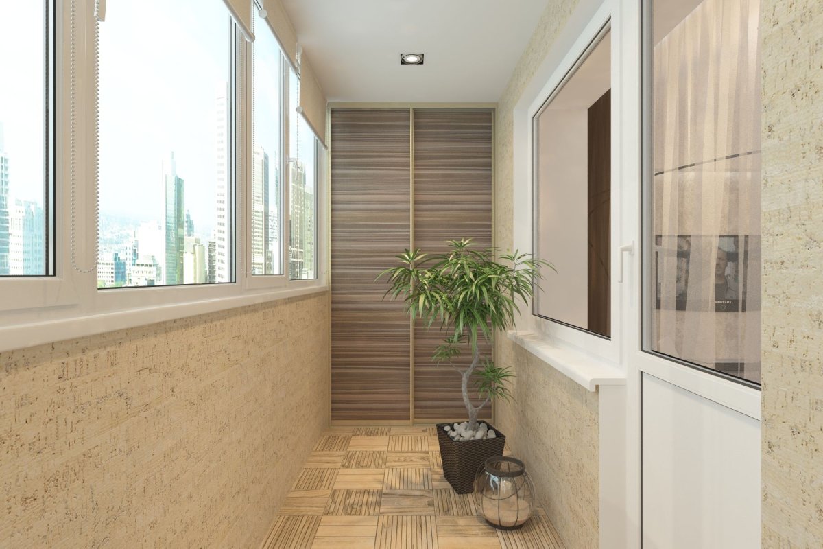 Варианты отделки балкона штукатуркой