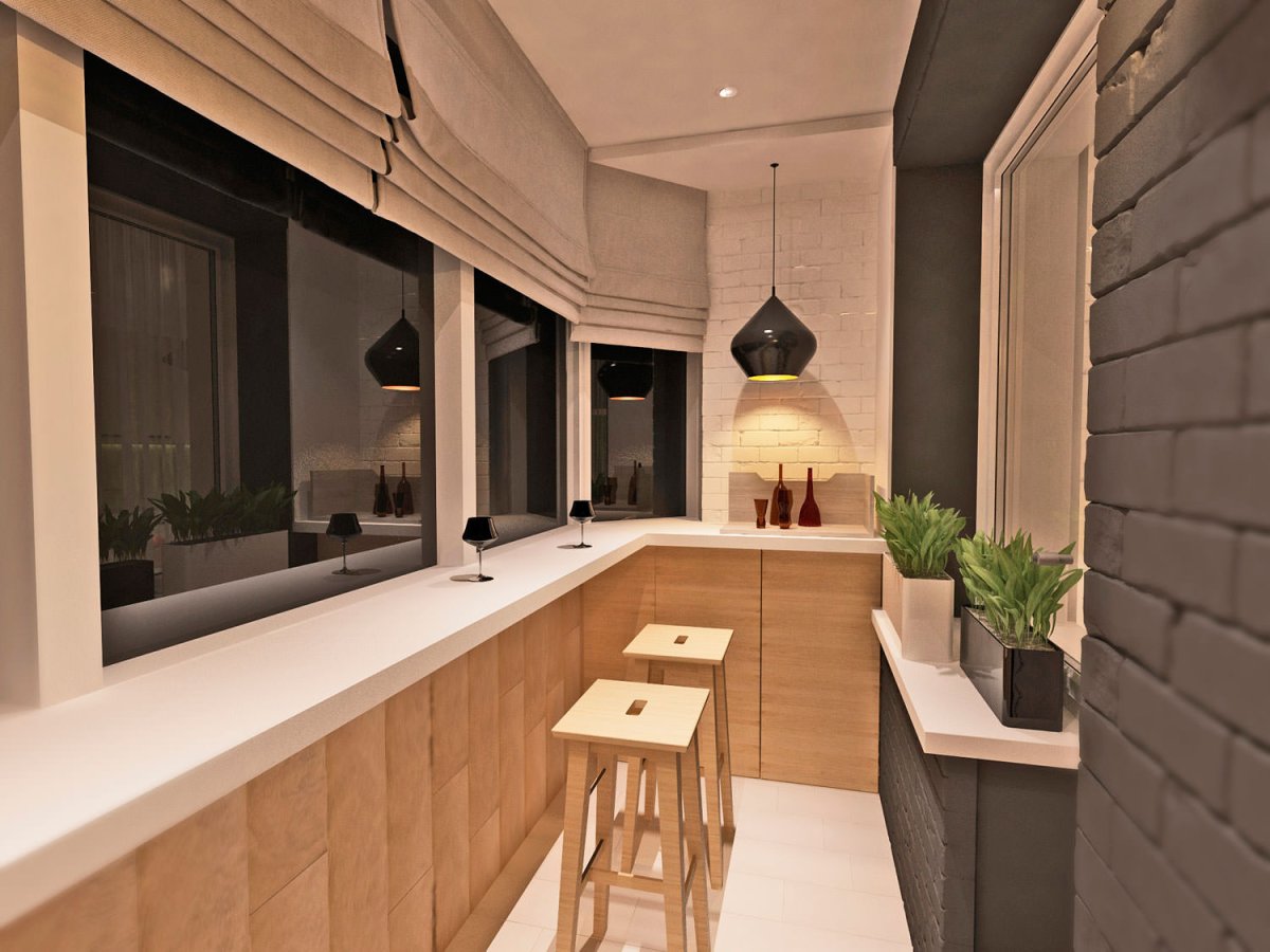 Лоджия в квартире в стиле лофт