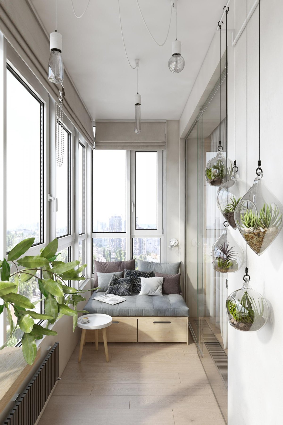 Шторы на панорамный балкон