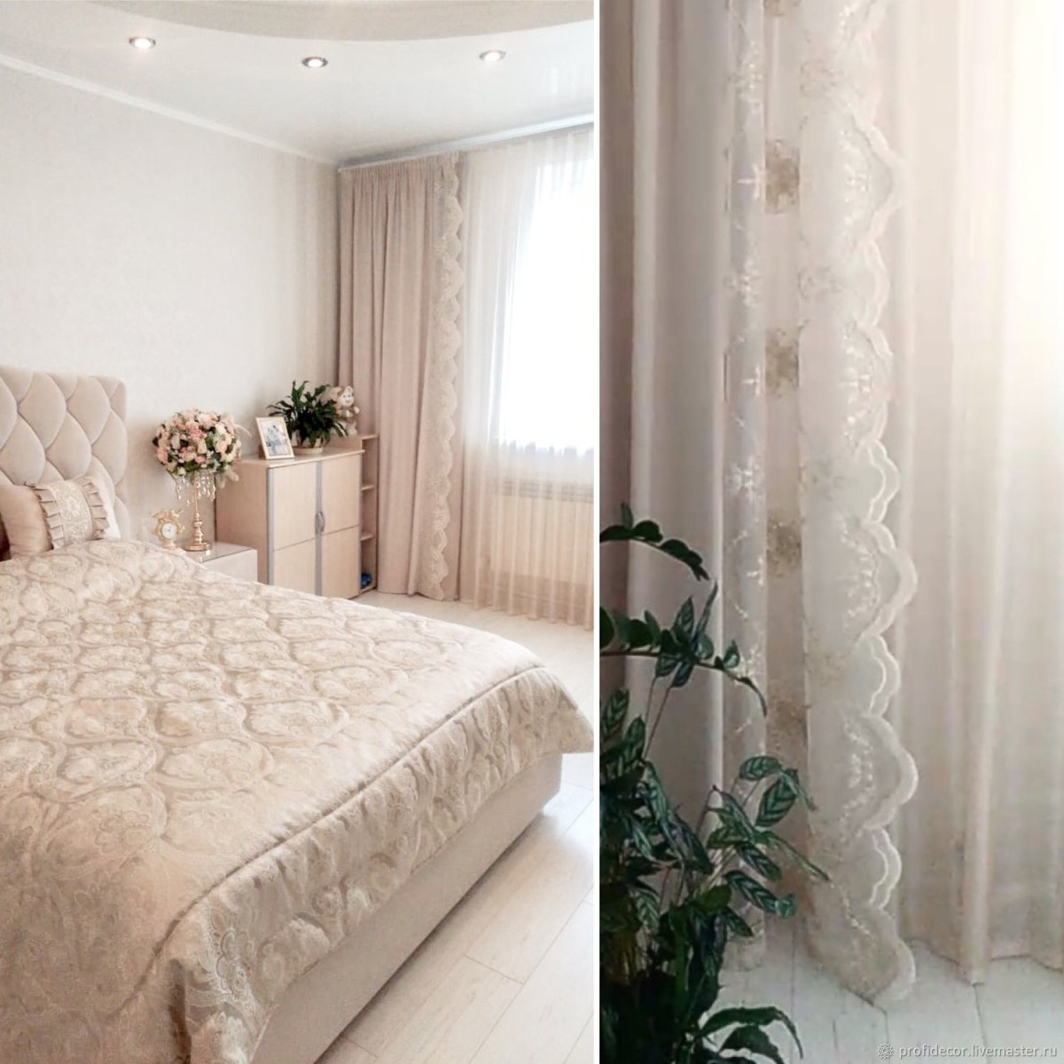 Гардины для спальни с лоджией