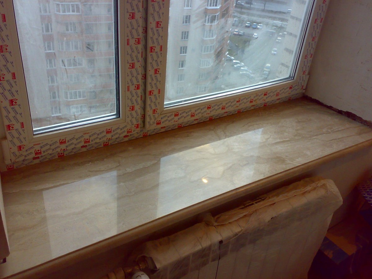 Подоконник из мраморной плитки