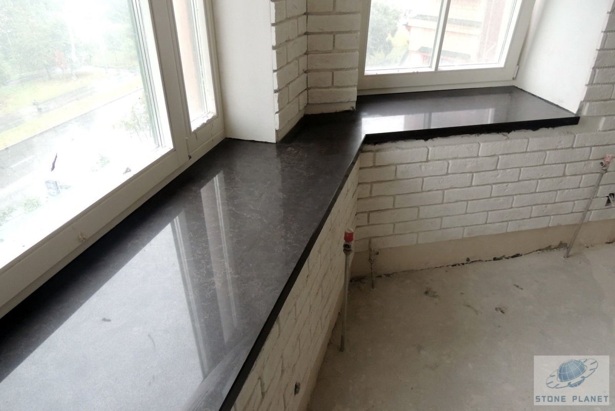 Подоконник Кристаллит мрамор глянец