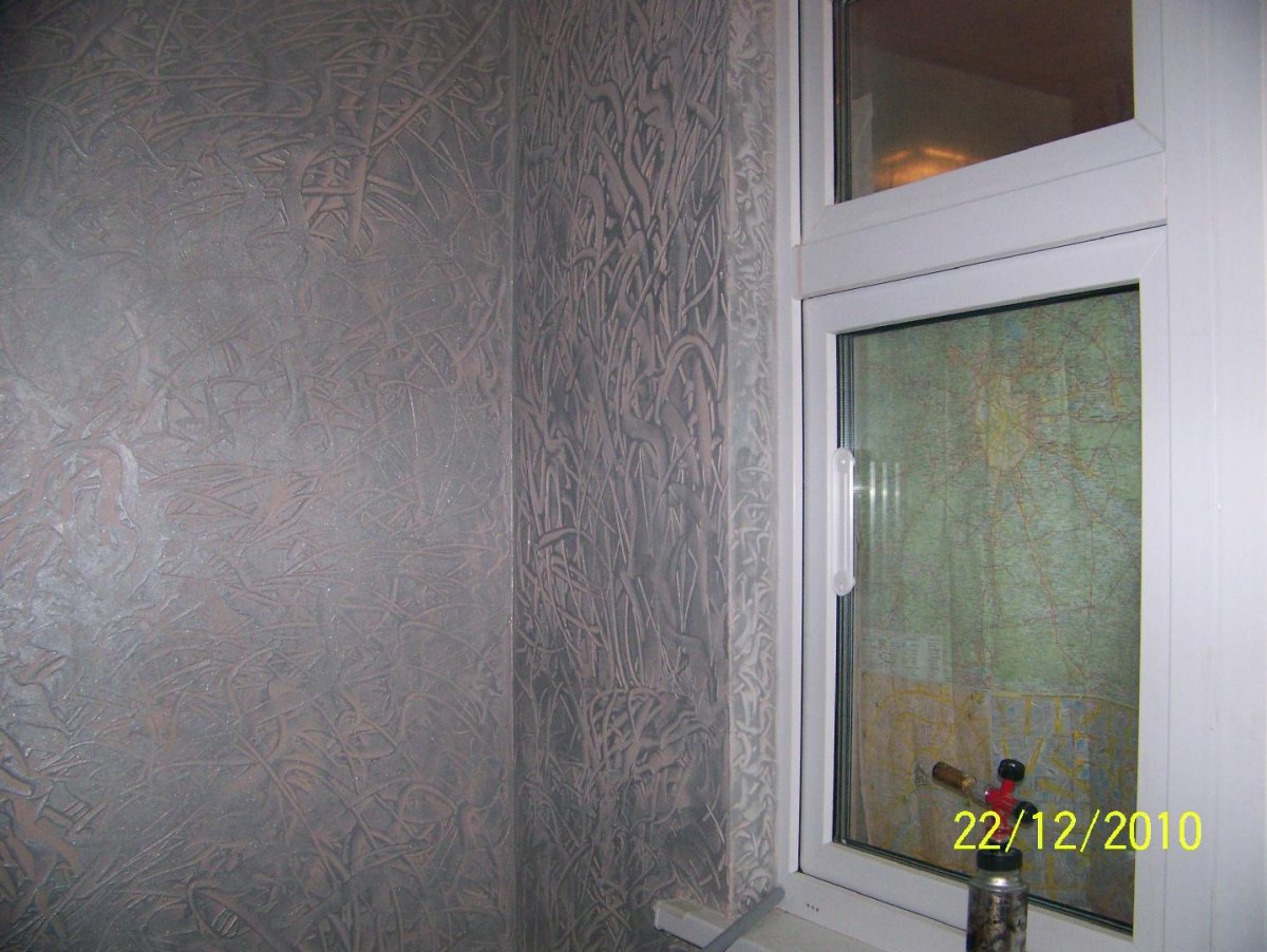 Штукатурка короед на балконе