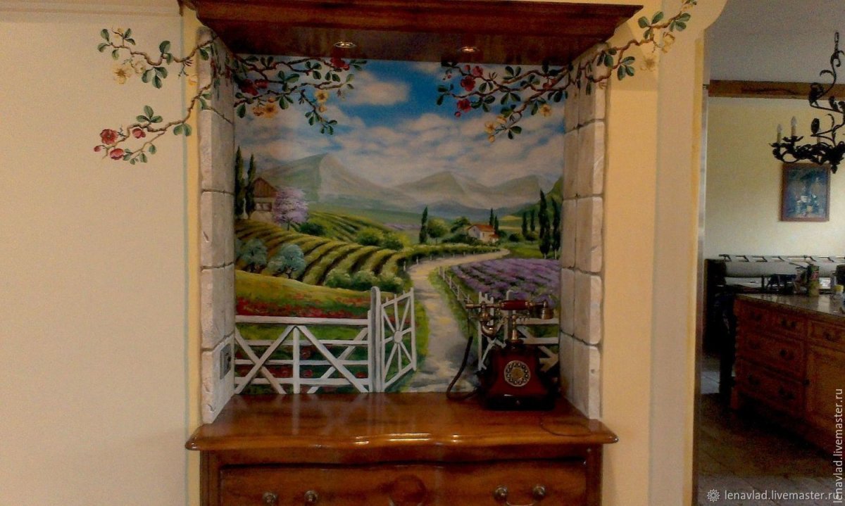 Фрески на балкон интерьер камня