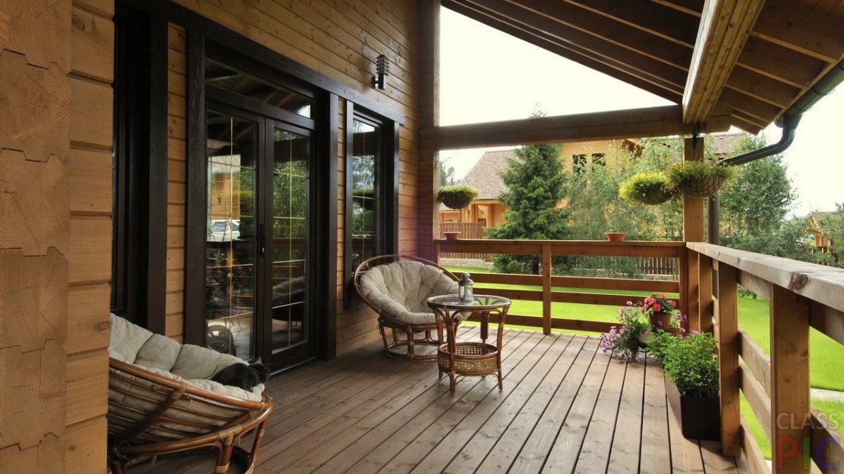 Лоджия в стиле Кантри