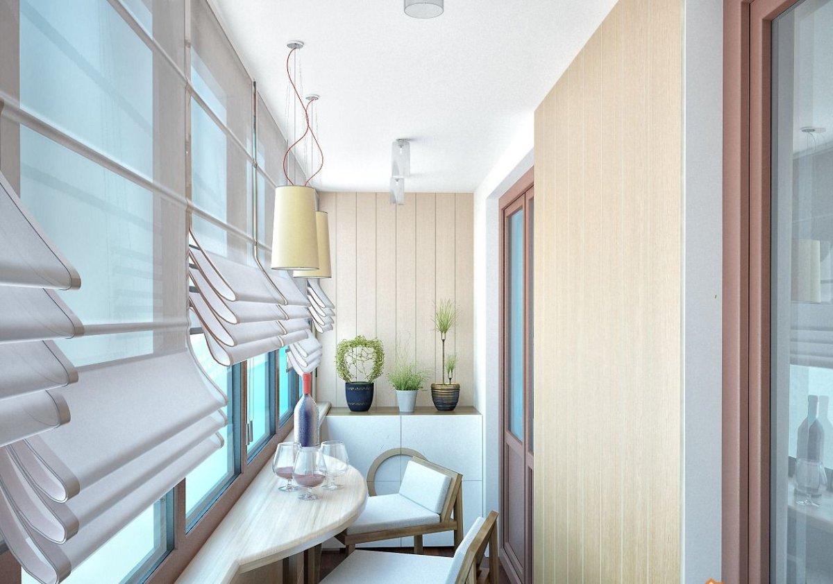 Шторы на узкий балкон