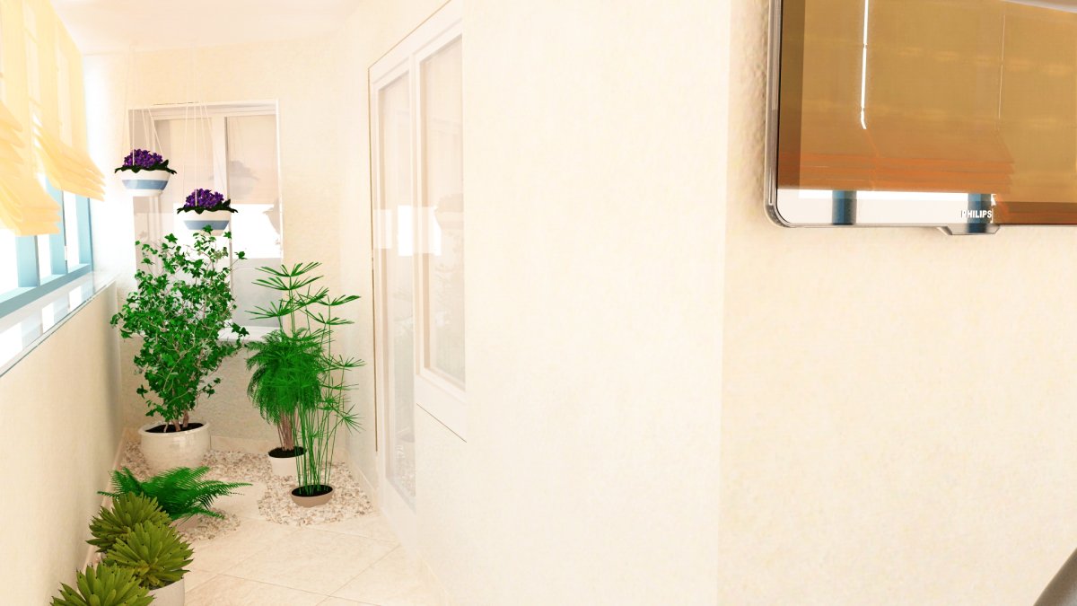 Фактурная штукатурка на лоджии