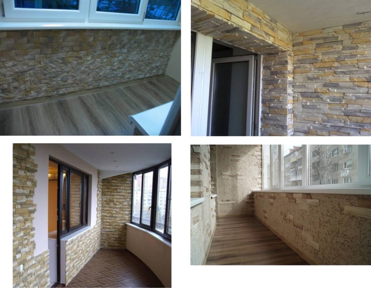 Отделка балкона жидкими обоями