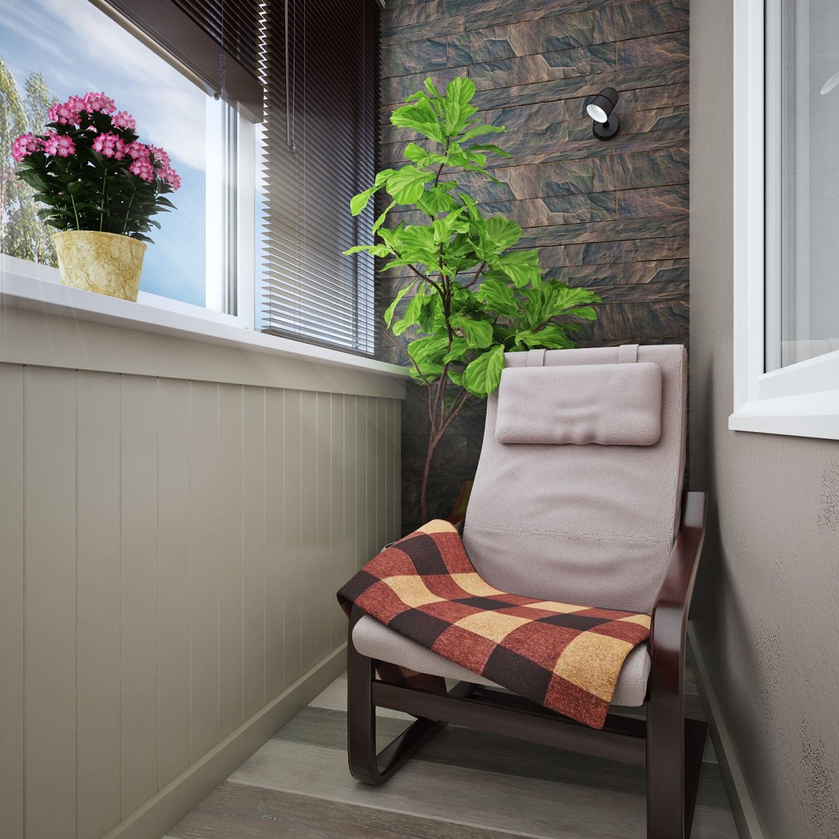 Интерьер лоджии 6 метров