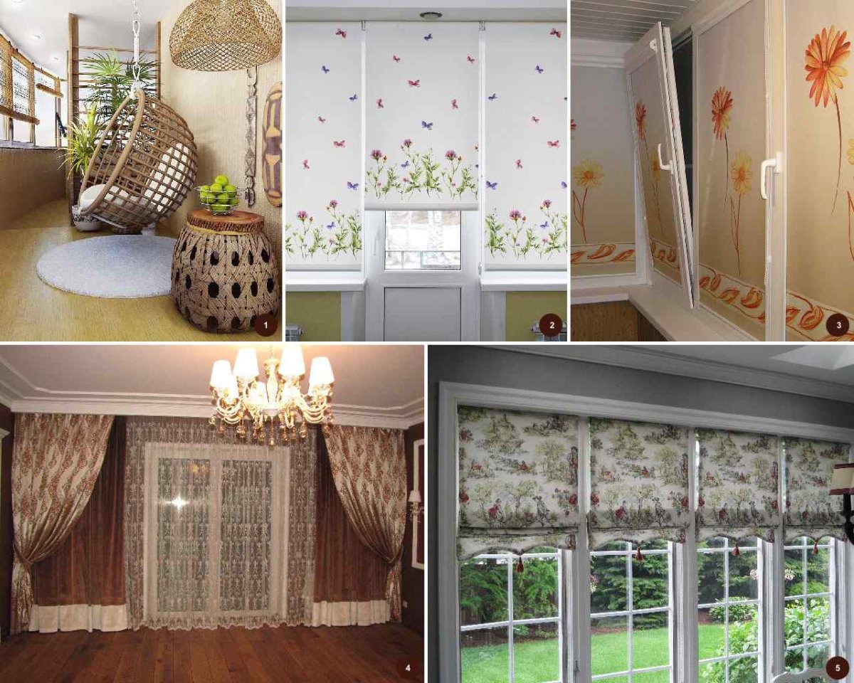 Портьеры на панорамные окна в эко стиле