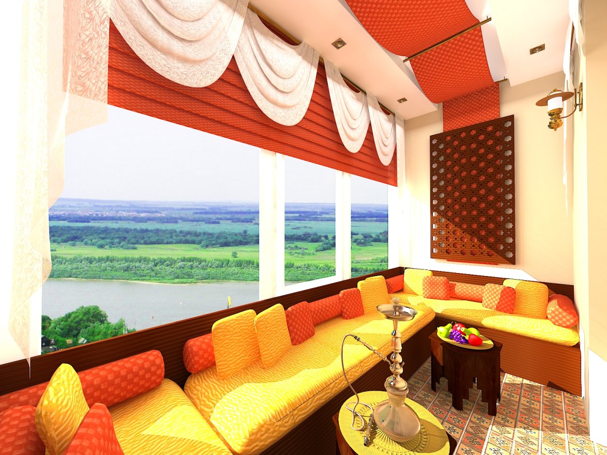 Кальянная на балконе дизайн