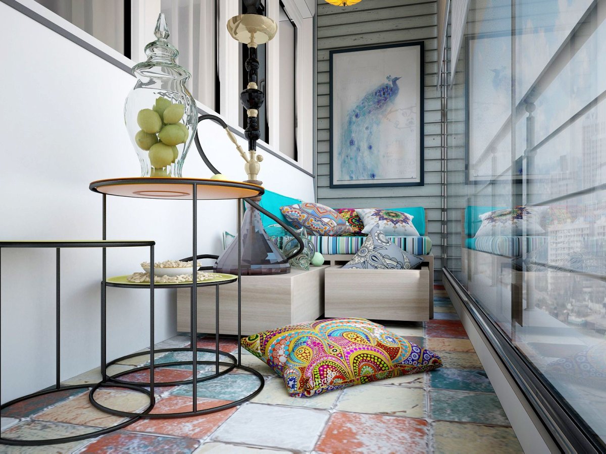 Лаунж зона на балконе