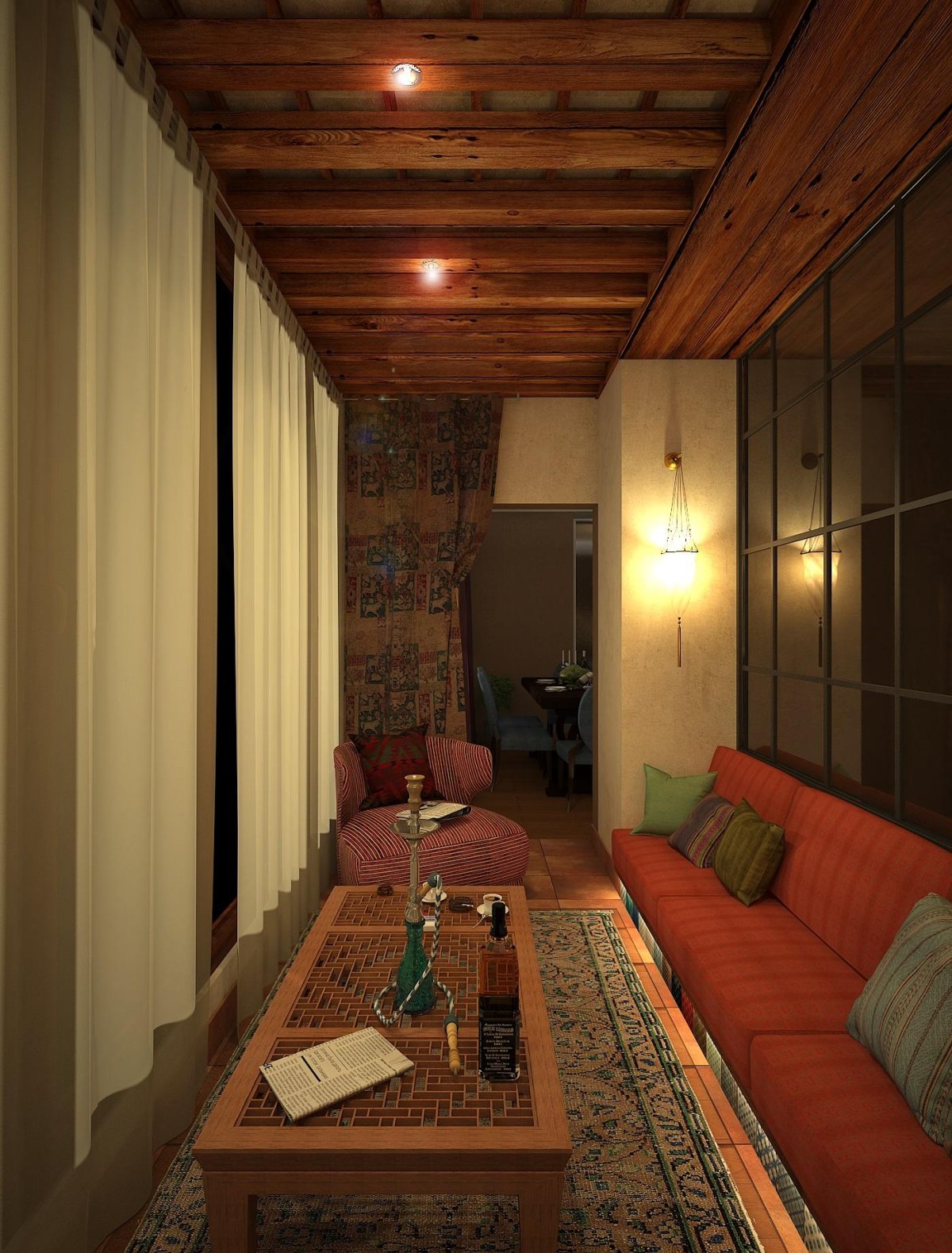 Кальянная комната на балконе