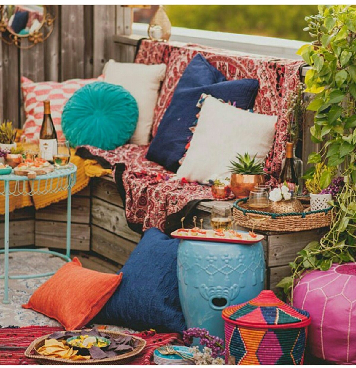 Стиль бохо интерьер с растениями