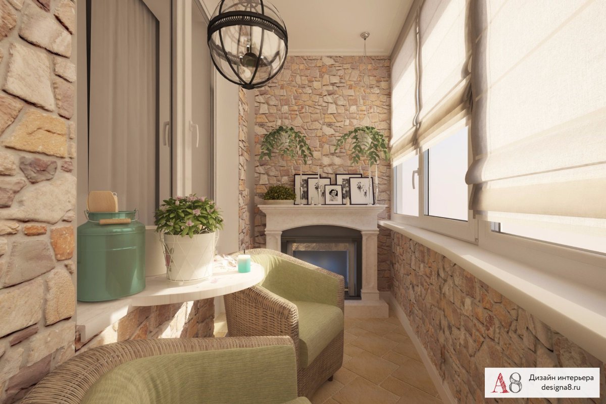 Отделка балкона декоративным камнем