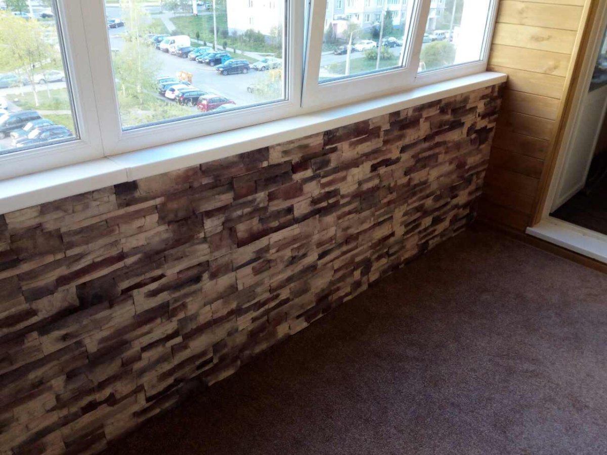 Лоджия в искусственный камень для внутренней отделки