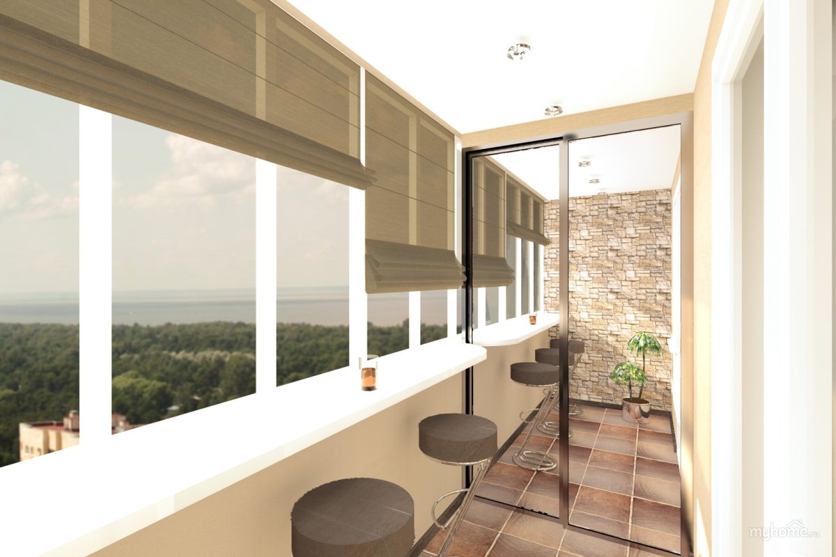 Интерьер балкона