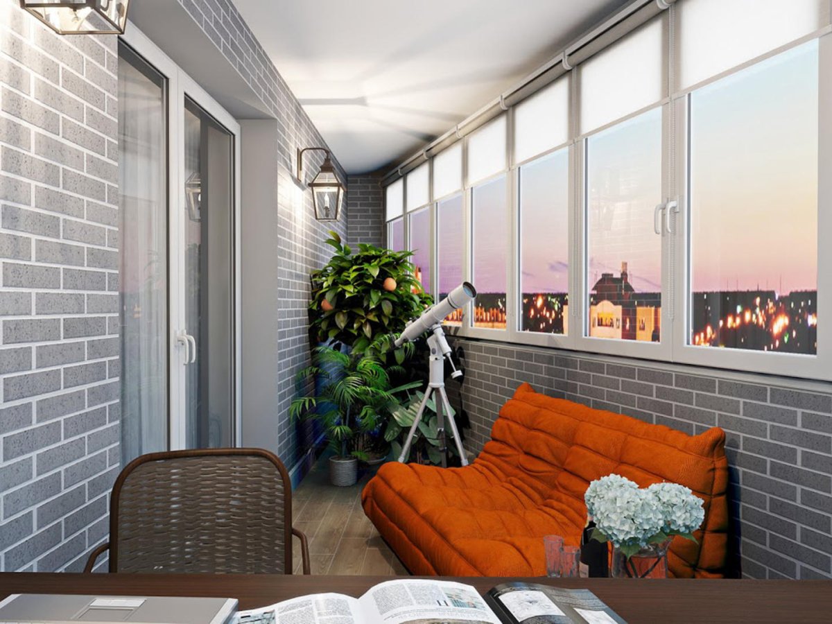 Стильный маленький балкон