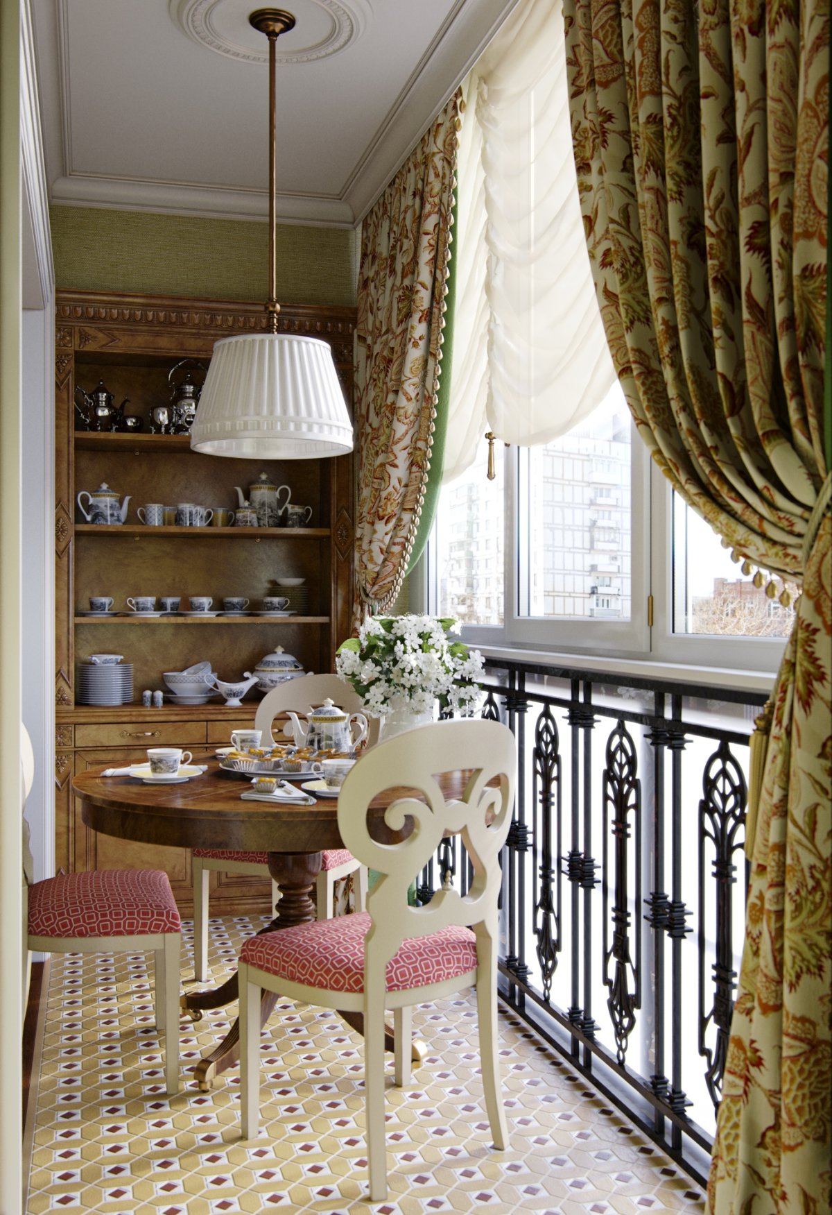 Лоджия в классическом стиле