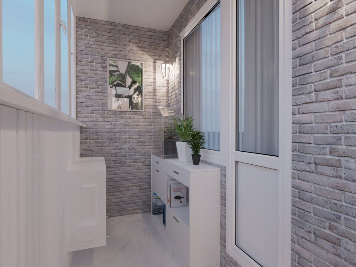 Отделка балкона клинкером