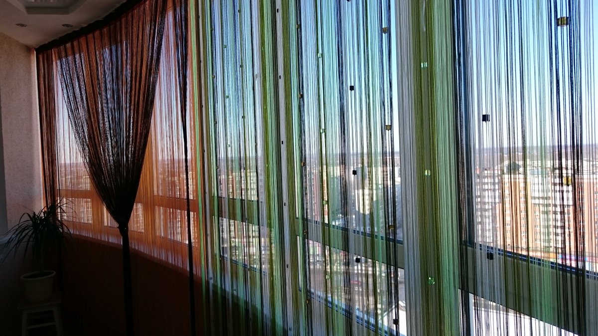 Веревочные шторы на балкон