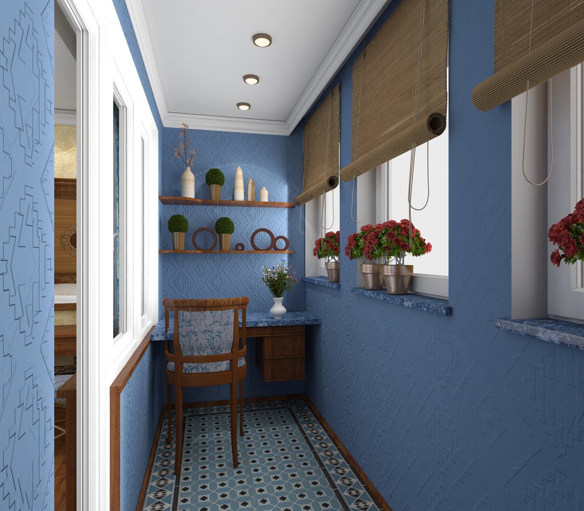 Бирюзовый балкон