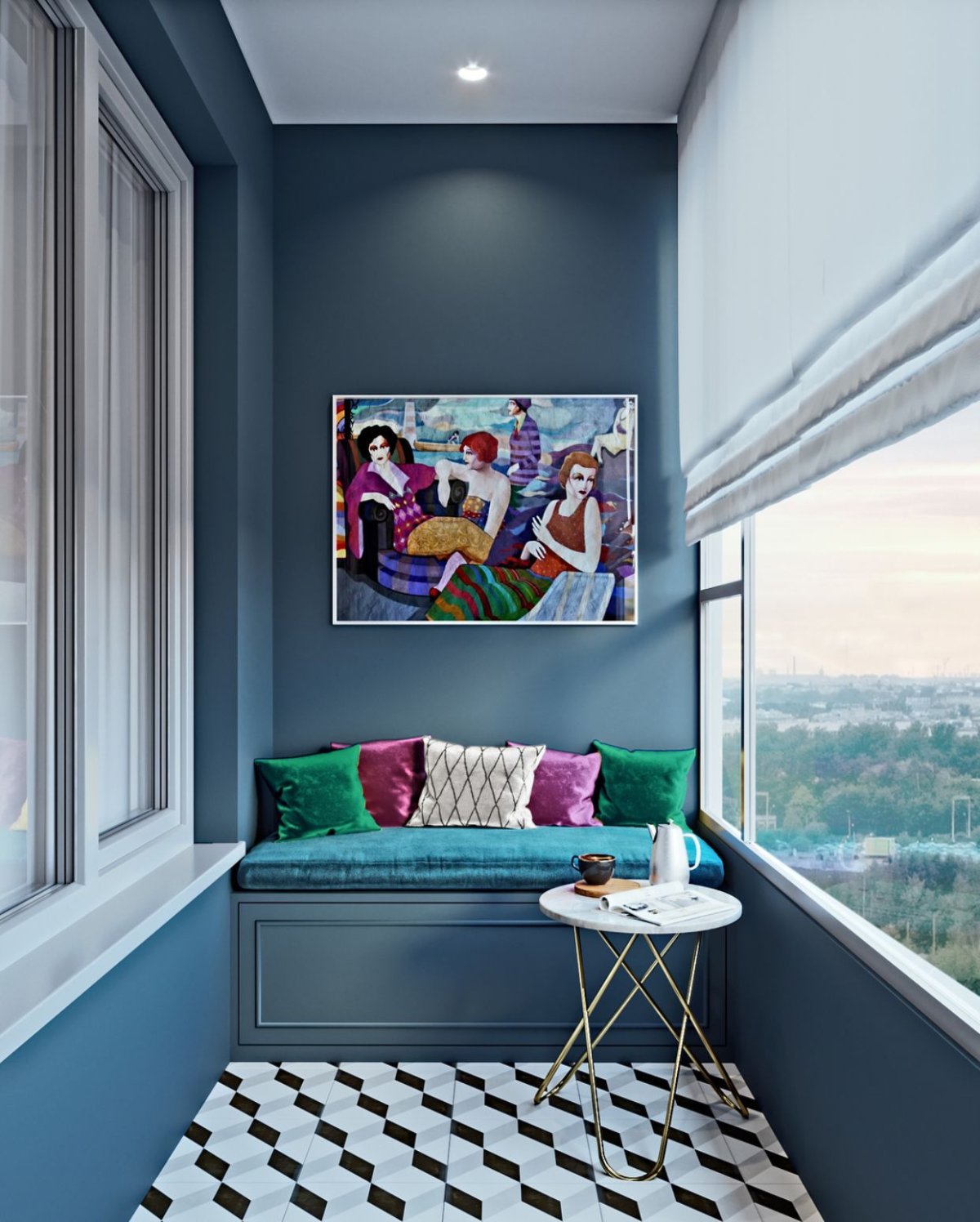 Узкий зал с балконом